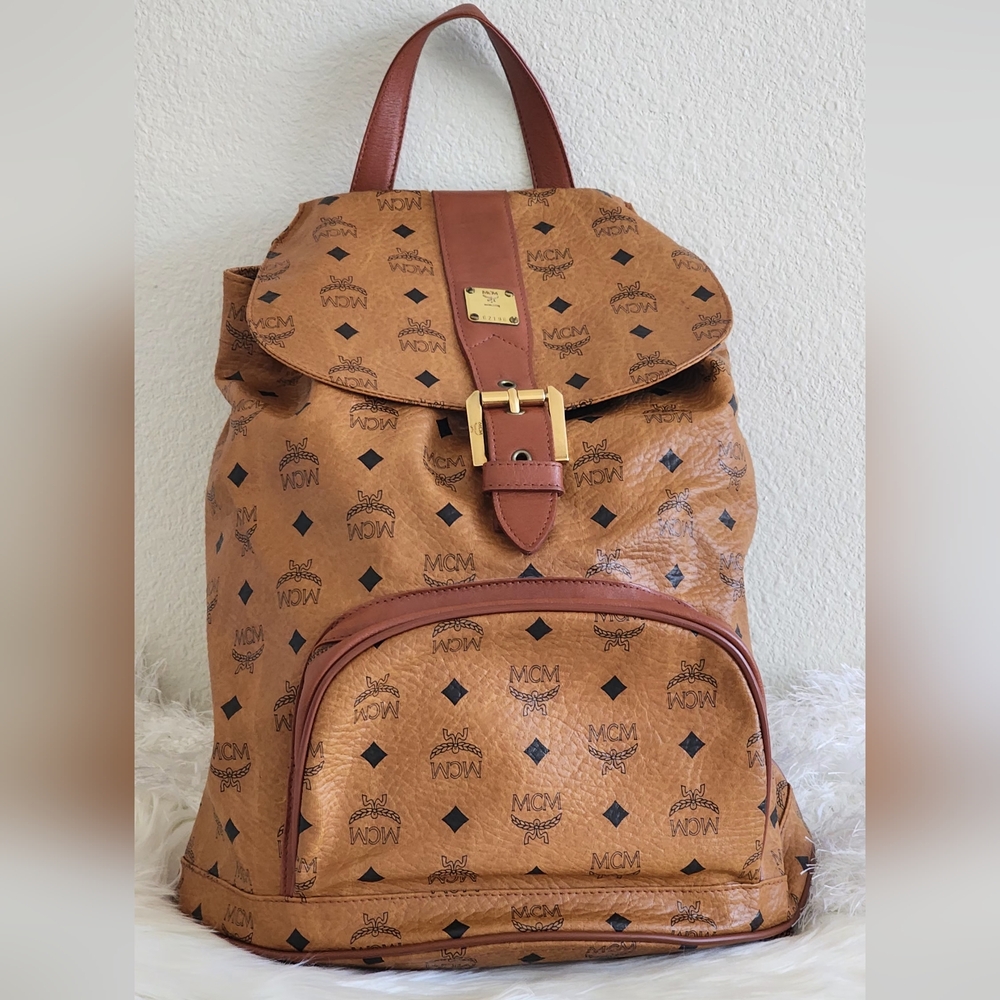MCM Germany Vintage Cognac Visetos Backpack